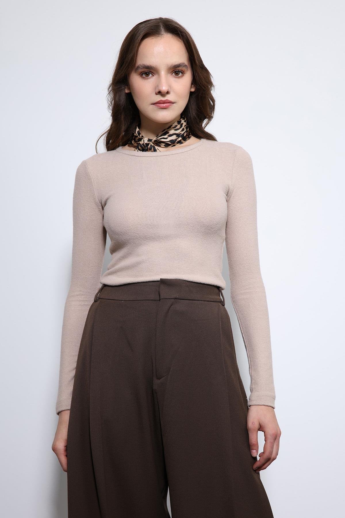 Antioch-Bej Basic Uzun Kollu T Shirt-T-Shirt-3-Milagron.com