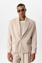 Antioch-Bej Crop Fit Erkek Blazer Ceket-Ceket-1-Milagron.com