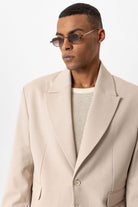 Antioch-Bej Crop Fit Erkek Blazer Ceket-Ceket-5-Milagron.com