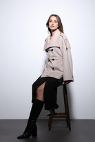 Antioch-Bej Dik Yaka Kruvaze Kadın Kaban-Kaban-1-Milagron.com