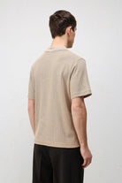Antioch Bej Dokulu Örme Polo Yaka Erkek T-Shirt