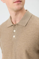 Antioch Bej Dokulu Polo Yaka Triko Erkek T-Shirt