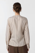 Antioch-Bej Dökümlü Kimono Kadın Gömlek-Gömlek-4-Milagron.com