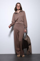 Antioch-Bej Fermuarlı Kadın Eşofman Takım-Takım-1-Milagron.com