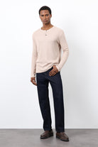 Antioch-Bej Fitilli Düğmeli Yaka T Shirt-T-Shirt-2-Milagron.com