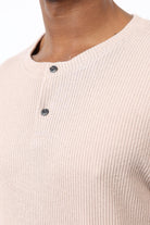 Antioch-Bej Fitilli Düğmeli Yaka T Shirt-T-Shirt-5-Milagron.com