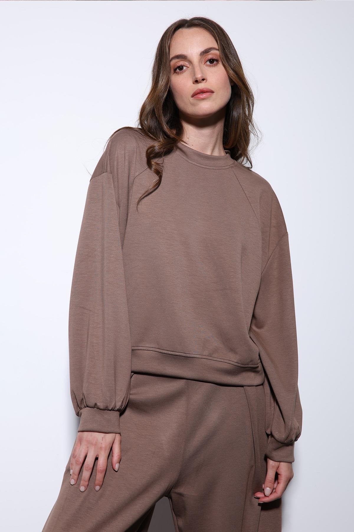 Antioch-Bej Geniş Paça Relaxed Kadın Takım-Takım-6-Milagron.com