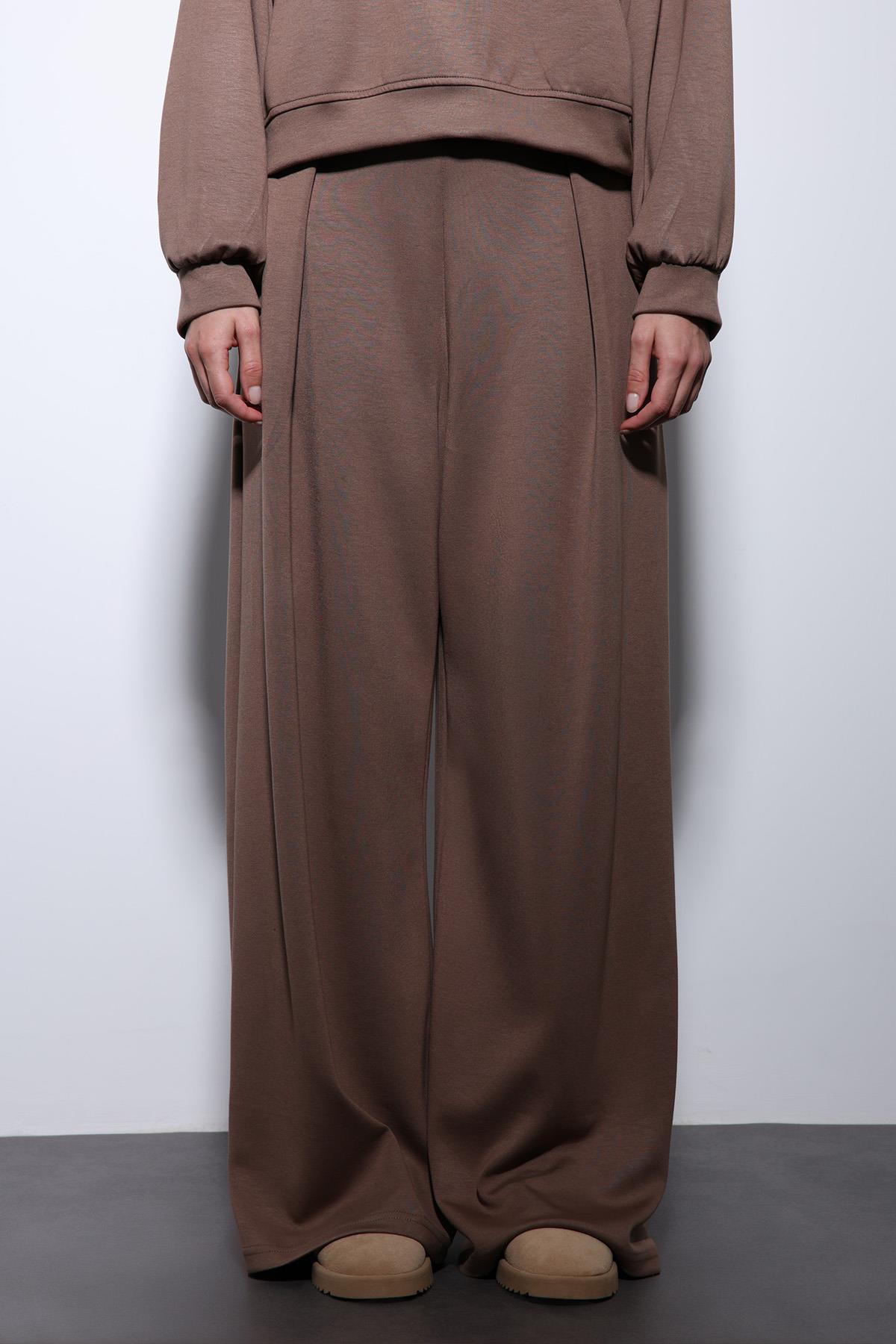 Antioch-Bej Geniş Paça Relaxed Kadın Takım-Takım-7-Milagron.com