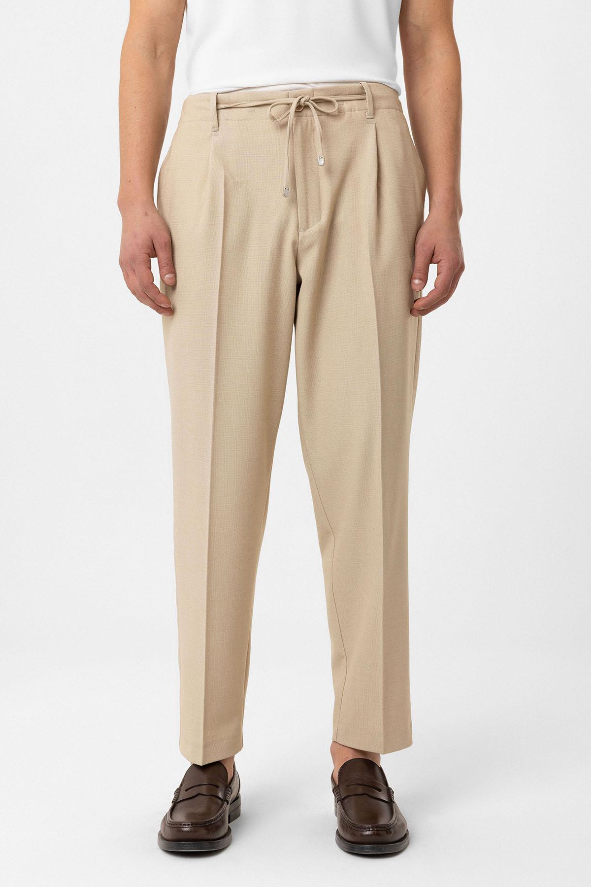 Antioch-Bej Jogger Relaxed Fit Erkek Pantolon-Kumaş Pantolon-1-Milagron.com