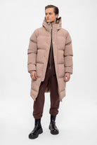 Antioch-Bej Kapüşonlu Uzun Şişme Mont-Mont-1-Milagron.com