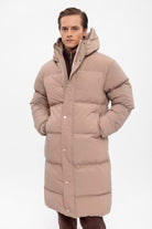 Antioch-Bej Kapüşonlu Uzun Şişme Mont-Mont-3-Milagron.com