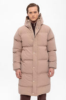 Antioch-Bej Kapüşonlu Uzun Şişme Mont-Mont-4-Milagron.com