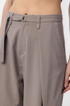 Antioch-Bej Kemerli Pilili Kadın Pantolon-Kumaş Pantolon-3-Milagron.com