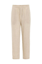 Antioch-Antioch Bej Keten Karışımlı Jogger Erkek Pantolon-Kumaş Pantolon-5-Milagron.com