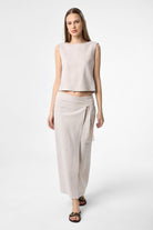 Antioch-Bej Keten Karışımlı Kadın Bluz-Bluz-2-Milagron.com