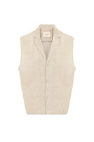 Antioch-Bej Keten Karışımlı Kolsuz Erkek Gömlek-Gömlek-6-Milagron.com