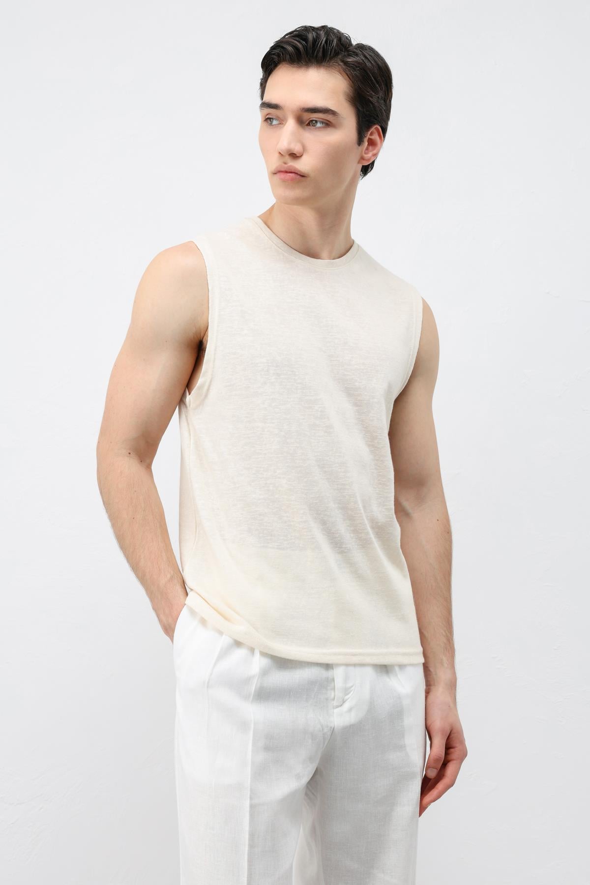 Antioch Bej Kolsuz Erkek T-Shirt