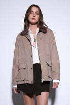 Antioch-Antioch Bej Kontrast Yaka Kadın Ceket-Ceket-2-Milagron.com