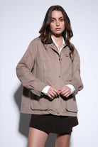 Antioch-Antioch Bej Kontrast Yaka Kadın Ceket-Ceket-3-Milagron.com