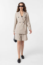 Antioch-Bej Kruvaze Kadın Blazer Ceket-Blazer Ceket-2-Milagron.com