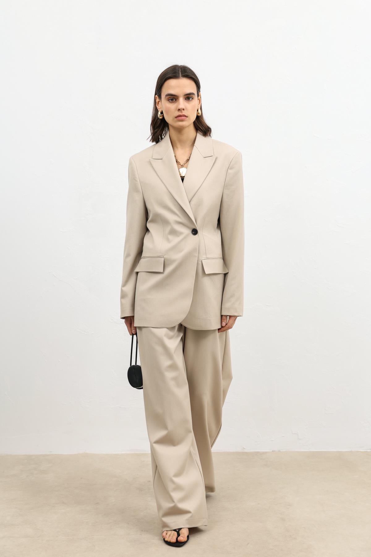 Antioch Bej Kruvaze Kadın Blazer