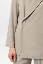 Antioch-Bej Kruvaze Kapama Gizli Cep Erkek Blazer Ceket-Ceket-5-Milagron.com