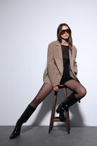 Antioch-Antioch Bej Kuşak Bağlamalı Süet Kadın Ceket-Ceket-1-Milagron.com