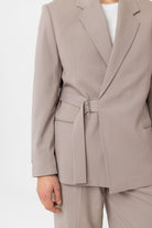 Antioch-Bej Kuşaklı Relax Fit Erkek Blazer Ceket-Blazer Ceket-2-Milagron.com