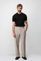 Antioch Bej Lyocell Relaxed Fit Pileli Erkek Pantolon