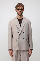 Antioch Bej Modal Karışımlı Relaxed Fit Erkek Blazer Ceket