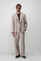 Antioch Bej Modal Karışımlı Relaxed Fit Erkek Blazer Ceket