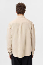 Antioch-Bej Modal Kumaş Relax Fit Çizgili Erkek Gömlek-Gömlek-5-Milagron.com