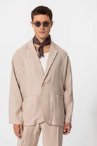 Antioch-Bej Oversize Astarsız Erkek Blazer Ceket-Ceket-1-Milagron.com