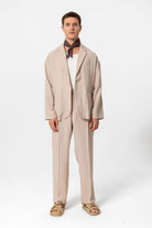 Antioch-Bej Oversize Astarsız Erkek Blazer Ceket-Ceket-6-Milagron.com