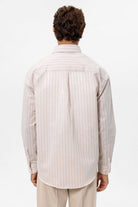 Antioch-Bej Oversize Çizgili Erkek Gömlek-Gömlek-6-Milagron.com