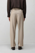 Antioch Bej Relax Fit Pilili Erkek Pantolon