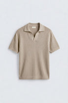 Antioch Bej Premium Dokulu Erkek Triko T-Shirt