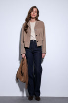 Antioch-Antioch Bej Püskül Detaylı Süet Kadın Ceket-Ceket-4-Milagron.com