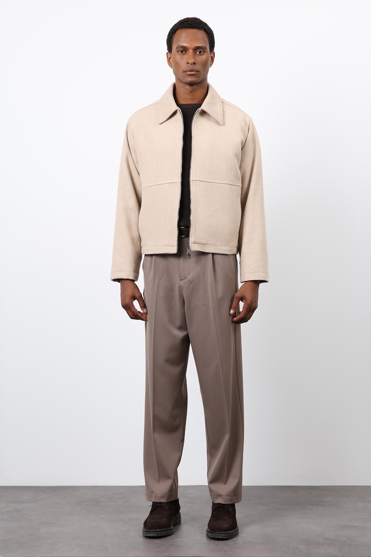 Antioch-Bej Regular Fit Dokulu Erkek Mont-Mont-3-Milagron.com