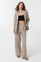 Antioch-Bej Regular Fit Kruvaze Kadın Blazer Ceket-Blazer Ceket-2-Milagron.com