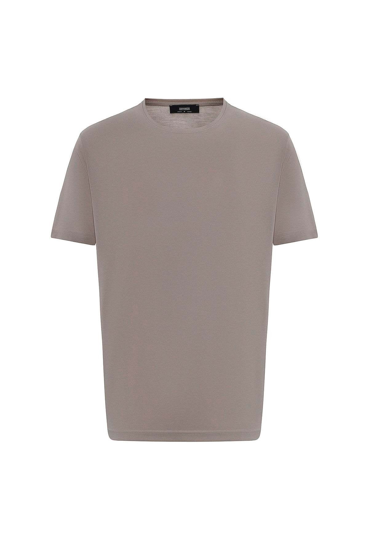 Antioch-Bej Regular Fit Modal Teknik Kumaş Erkek T Shirt-T-Shirts-6-Milagron.com