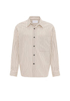 Antioch-Bej Relax Fit Çizgili Erkek Gömlek-Gömlek-6-Milagron.com