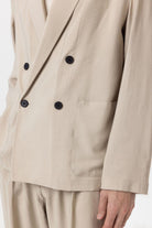 Antioch-Bej Relax Fit Diagonel İnce Erkek Blazer Ceket-Blazer Ceket-4-Milagron.com