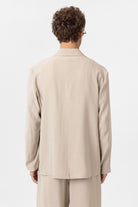 Antioch-Bej Relax Fit Diagonel İnce Erkek Blazer Ceket-Blazer Ceket-5-Milagron.com