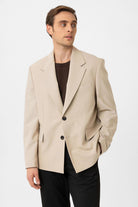 Antioch-Bej Relax Fit Erkek Blazer Ceket-Blazer Ceket-1-Milagron.com