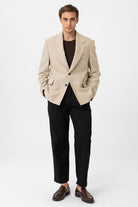 Antioch-Bej Relax Fit Erkek Blazer Ceket-Blazer Ceket-3-Milagron.com