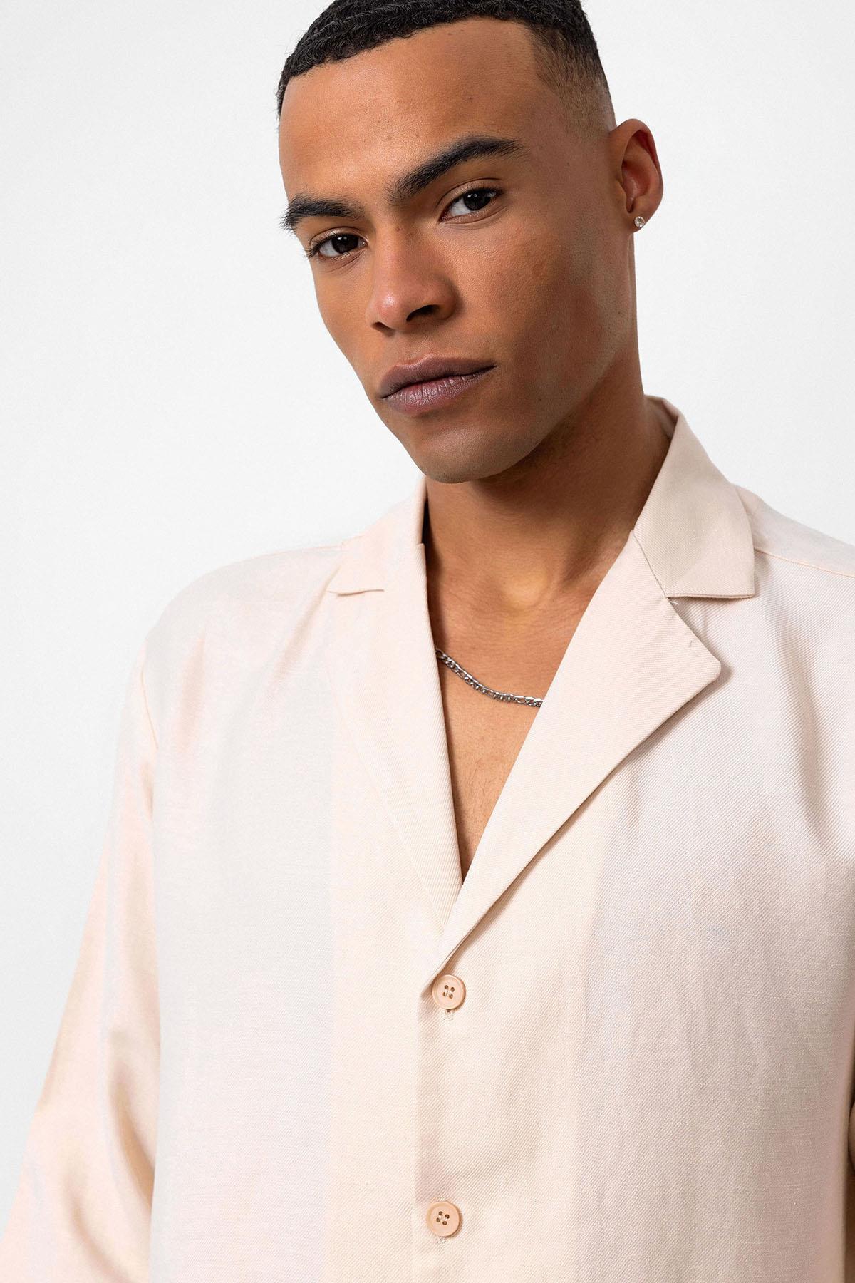 Antioch-Bej Relax Fit Erkek Gömlek-Gömlek-4-Milagron.com