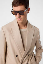 Antioch-Bej Relax Fit Keten Karışımlı Erkek Blazer Ceket-Blazer Ceket-3-Milagron.com