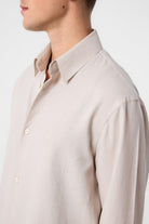 Antioch-Bej Relax Fit Keten Karışımlı Erkek Gömlek-Gömlek-4-Milagron.com