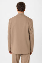 Antioch-Bej Relax Fit Kruvaze Kapama Erkek Teknik Blazer Ceket-Blazer Ceket-5-Milagron.com